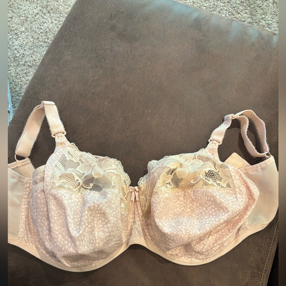 elomi Full Coverage Full Figure Underwire Nursing Bra Cameo Lace 34JJ